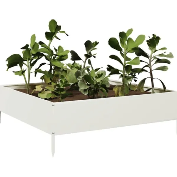 Best Stål højbed 100x100x33,5 cm - Robust og slidstærk | Farve: Hvid Krukker & Plantebeholdere