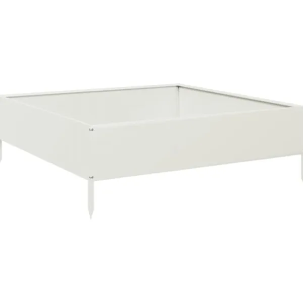 Best Stål højbed 100x100x33,5 cm - Robust og slidstærk | Farve: Hvid Krukker & Plantebeholdere