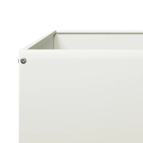 Best Stål højbed 100x100x33,5 cm - Robust og slidstærk | Farve: Hvid Krukker & Plantebeholdere