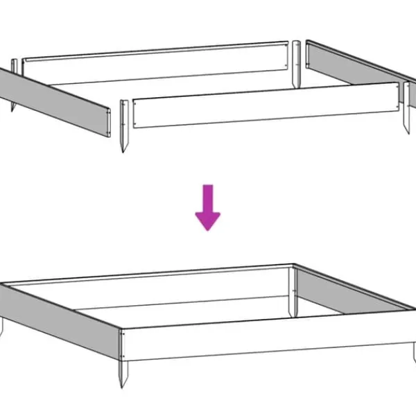 Best Stål højbed 100x100x33,5 cm - Robust og slidstærk | Farve: Hvid Krukker & Plantebeholdere