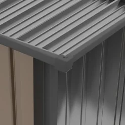 Skure, Garager & Carports^Stålskur 0,92 m², aflåseligt med pulpettag, 100×103×160 cm, brun