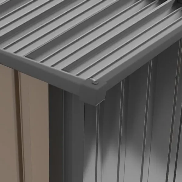 Sale Stålskur 0,92 m², aflåseligt med pulpettag, 100×103×160 cm, brun Skure, Garager & Carports