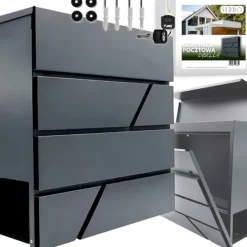 Online Stor postkasse til breve på porten, hegn, antracit, aviskiosk, loft Postkasser & Brevindkast