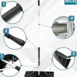 Discount Stor teleskopisk sneskovl tag snerydning aluminium 600cm Snerydning
