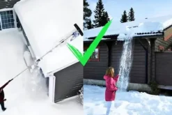 Discount Stor teleskopisk sneskovl tag snerydning aluminium 600cm Snerydning
