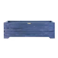 Krukker & Plantebeholdere^Stor træplantekasse 120x35x40cm Greenspot til terrasse, altan og have - Massiv træplantekasse - Stor haveplantekasse lavet af træstammer til blomster, | CDON