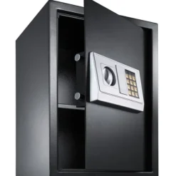 Pengeskabe^Stort elektronisk pengeskab 50x35x34 + 4 batterier - sort