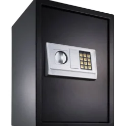 Pengeskabe^Stort elektronisk pengeskab 50x35x34 + 4 batterier - sort