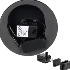 Springvand & Damme^Stort solcelledrevet springvand | Batteri og RGB belysning | 16 cm