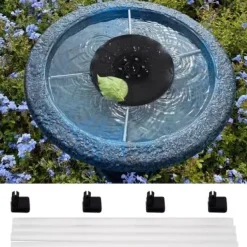 Springvand & Damme^Stort solcelledrevet springvand | Batteri og RGB belysning | 16 cm