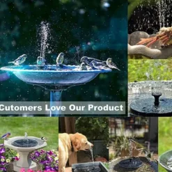 Outlet Stort solcelledrevet springvand med batteri og belysning 16cm Springvand & Damme