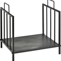 Clearance Stove Holz Regal til indendørs brug, 44,5 x 33 x 46,5 cm, med håndtag, til Brännholz, metal, sort Tilbehør Til Brændeovne & Pejse
