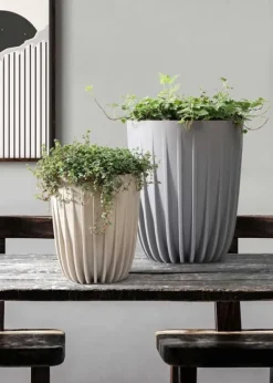 Outlet Strippet ECO Recycling Urtepotte Hvid Krukker & Plantebeholdere