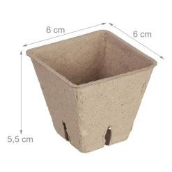 Kit Til Plante- & Urtedyrkning^Sætte med frøpotter, 5.5x6x6 cm, Brun