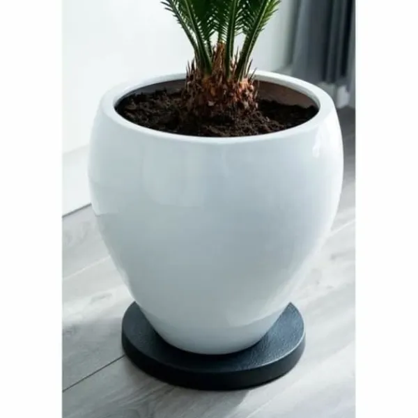 Krukker & Plantebeholdere^Støtte med hjul til potter Nature Sort polypropylen (Ø 29,2 x 4 cm)