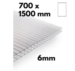 Drivhus^Stykke drivhus flervægsplade / klar polycarbonat 700x1500mm - 6mm, 3stk.