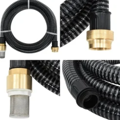 Vanding^Sugeslange med messingkoblinger 1,1" 3 m PVC sort - Sugeslange - Sugeslanger - Home & Living