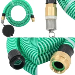 Vanding^Sugeslange med messingkoblinger 1,1" 25 m PVC grøn - Sugeslange - Sugeslanger - Home & Living