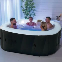 Spa & Udendørsbad^SUN SPA Laminerat fyrkantigt uppblåsbart spa 4 personer - 1,57 x 0,67 m