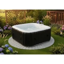 Spa & Udendørsbad^SUN SPA Laminerat fyrkantigt uppblåsbart spa - 4 personer - 1,55 x H 0,65 m
