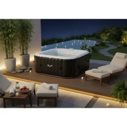 Best SUN SPA Laminerat fyrkantigt uppblåsbart spa - 6 personer - 1,85 x H 0,65 m Spa & Udendørsbad
