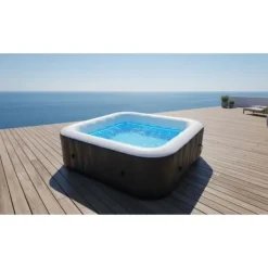 Best SUN SPA Laminerat fyrkantigt uppblåsbart spa - 6 personer - 1,85 x H 0,65 m Spa & Udendørsbad