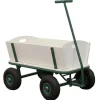 Haveværktøj^SUNNY Billy Beach Wagon / Vagn av vanligt trä | Vagn med luftfyllda däck i grönt | 94 x 61 x 97 cm
