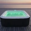 SUNSPA Square Uppblåsbart Spa 6 platser med LED-remsa Spa & Udendørsbad