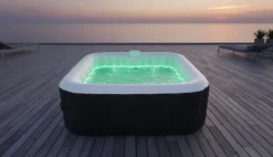 SUNSPA Square Uppblåsbart Spa 6 platser med LED-remsa Spa & Udendørsbad