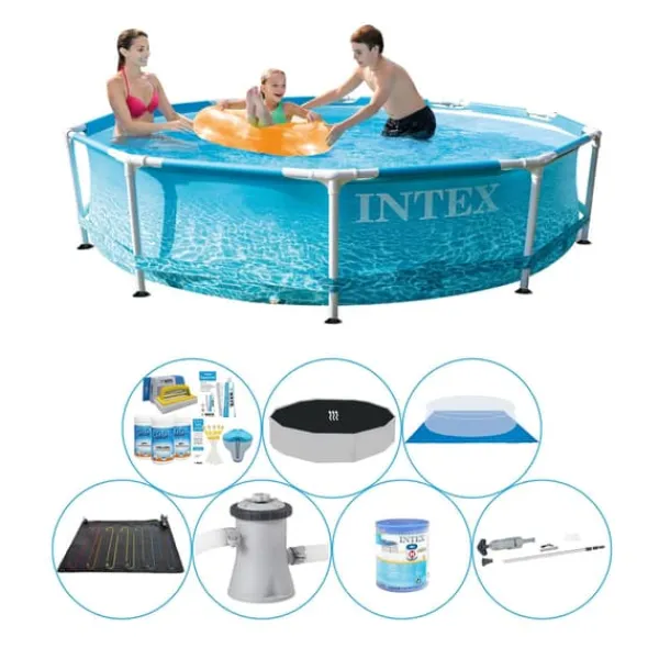 Best Super Pool Sæt - Intex Metalramme Rund Strand 305x76 cm Pooler