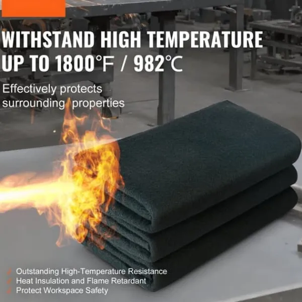 Sale Svejsetæppe i kulstoffilt 4-pak, 37"x36", flammehæmmende, varmebestandigt op til 980°C, skærbar isoleringspude. Brandtæppe