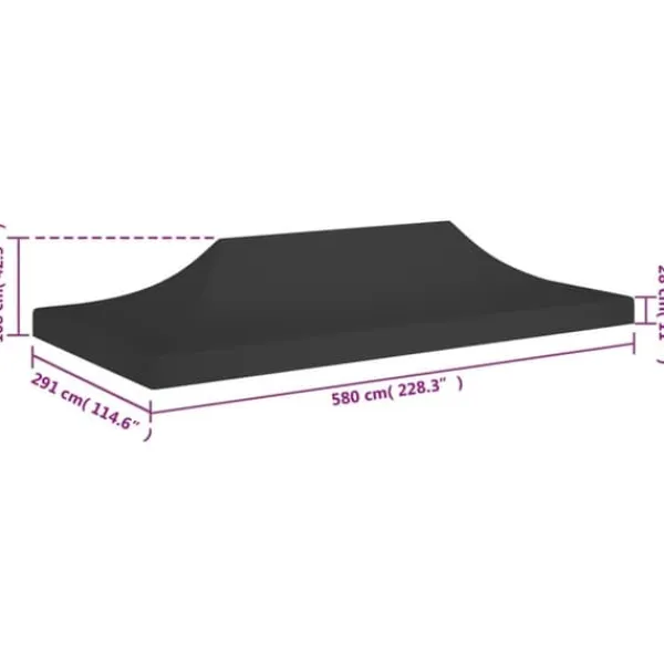 Telte & Lysthuse^Tag til festtelt 6x3 m 270 g/m² sort - Tag Til Festtelt - Tage Til Festtelte - Home & Living