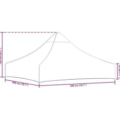 Telte & Lysthuse^Tag til festtelt 2x2 m - UV-bestandigt & vejrresistent | Farve: Creme | 270 g/m²