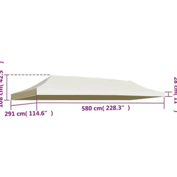 Telte & Lysthuse^Tag til festtelt 3x6 m cremefarvet - Tag Til Festtelt - Tage Til Festtelte - Home & Living