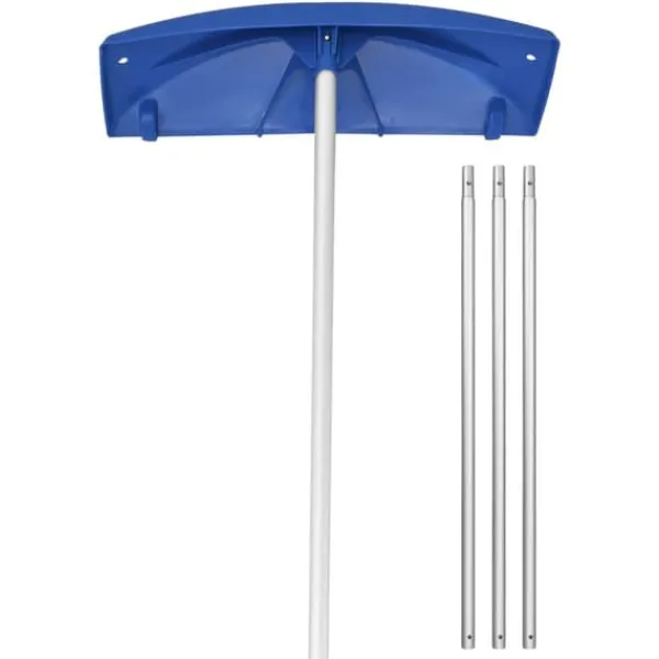 New Tagrive - Tagsneskraber med hjul - 60 cm PP-blad - 1,18–5,55 m Teleskopskaft - Skridsikkert Håndtag - Letvægt - Til Sne, Blade og Affald Snerydning