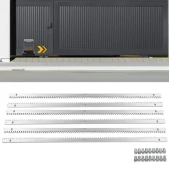 Clearance Tandstænger til elektrisk skydeportsåbner, 6 m (6×1 m), rustfrit stål, sølv Skure, Garager & Carports