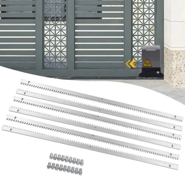 Clearance Tandstænger til elektrisk skydeportsåbner, 6 m (6×1 m), rustfrit stål, sølv Skure, Garager & Carports