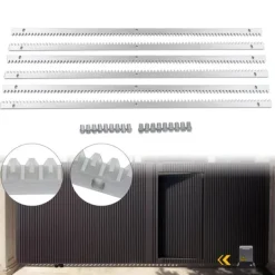 Clearance Tandstænger til elektrisk skydeportsåbner, 6 m (6×1 m), rustfrit stål, sølv Skure, Garager & Carports