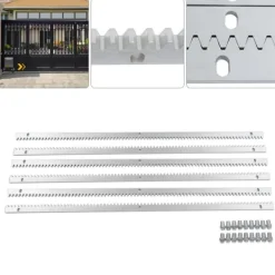 Clearance Tandstænger til elektrisk skydeportsåbner, 6 m (6×1 m), rustfrit stål, sølv Skure, Garager & Carports
