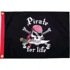 Flag & Vindposer^Taylor Pirate For Life Sort 127 x 356 mm
