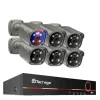 Sikkerhedsmonitorer & Videokameraer^Techage Sikkerhedskamera System, 8 Kanal NVR, AI Menneske Detektion,8CH 6 stk 8MP kamera, 1T