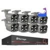 Sikkerhedsmonitorer & Videokameraer^Techage Sikkerhedskamera System, 8 Kanal NVR, AI Menneske Detektion,8CH 8Stk 5MP Kamera, Ingen