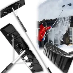 Snerydning^Teleskopisk sneskraber, tagsneskovl, aluminium, foldbar