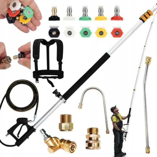 Discount Teleskoplanse til højtryksrenser 1,5m-7,3m Karcher HD HDS 4000 PSI med bånd og dyser Havemaskiner