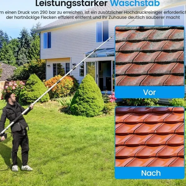Havemaskiner^Teleskopstav til højtryksrenser 550 cm forlængerstav sæt med 5 sprøjtedyser teleskop højtryksrenser
