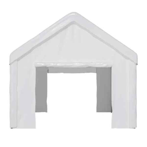 Skure, Garager & Carports^Teltgarage-carport 3x6 m vintersikker med rulledør til bil, SUV og aftagelige sidevægge