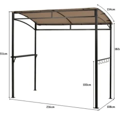 Online Terrasse Grilltelt, 216x134x211 cm, Brun Buer, Spalier, Lysthuse Uden Tag
