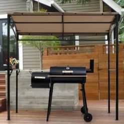 Online Terrasse Grilltelt, 216x134x211 cm, Brun Buer, Spalier, Lysthuse Uden Tag