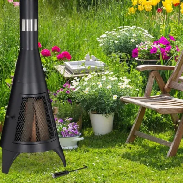 Pejse^Terrassebålsted, 120x45 cm, Sort