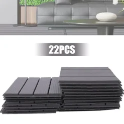 Havedekorationer^Terrassefliser - Klik-/Interlocking gulvfliser - PP-plast - 22-pak - Udendørs - DIY montering
